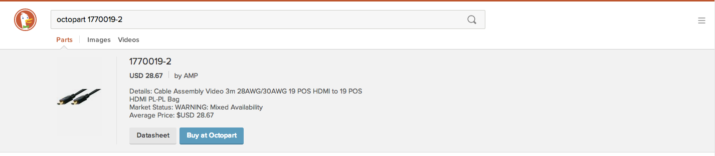 DuckDuckGo search for "octopart 1770019-2"